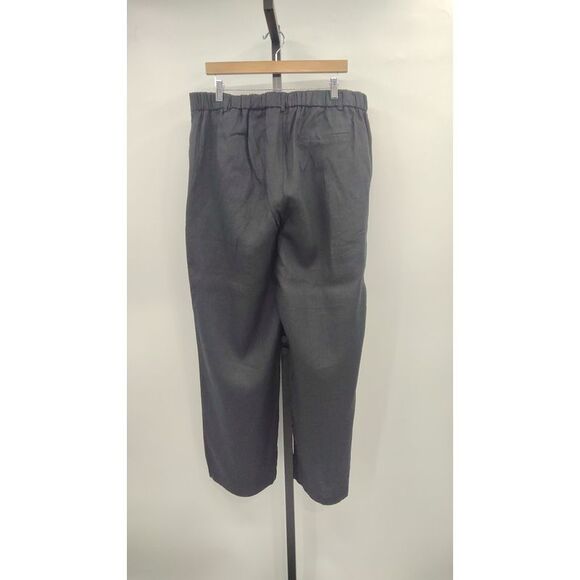 Quince Women 100% European Linen Pleated Trouser Black Pants 16 - Picture 3 of 3